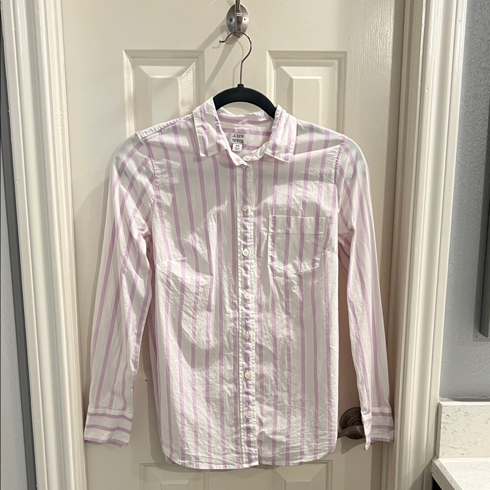 J. Crew Factory Women’s Light Pink Striped Shirt